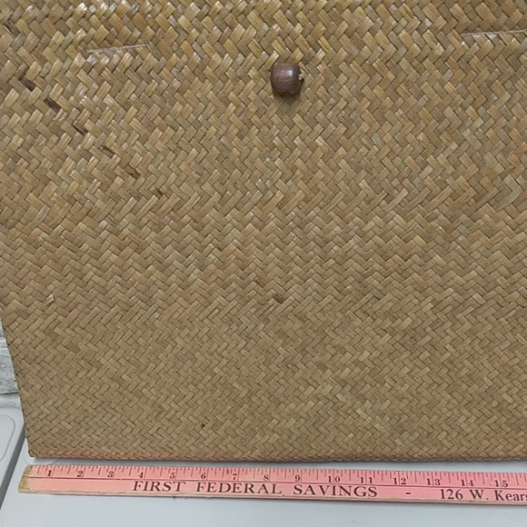 Raffia Tote Handbag Vegan Purse l - Picture 9 of 11